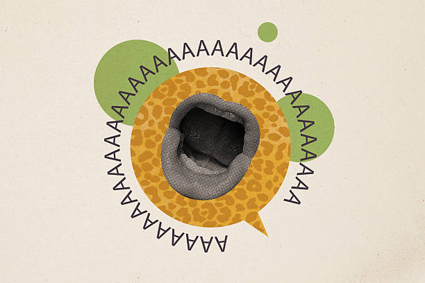 istock Composite artwork collage image picture of screaming mouth inside dialogue bubble isolated on creative background 2224217747