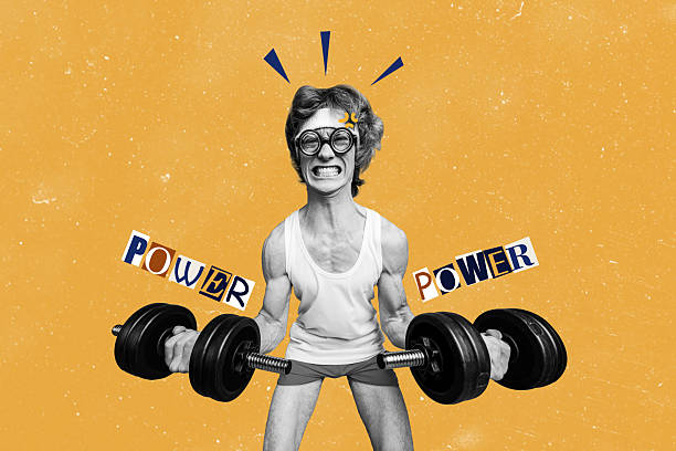 istock Composite trend artwork sketch image photo collage of sport training exercise young man hold two kettlebell lift effort power bodybuilding 2224222267