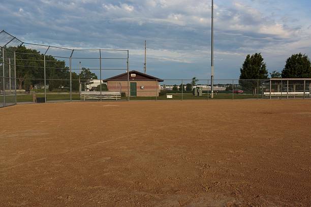 istock a view from first base to home plate and the third base dugout on a baseball field 2224223772