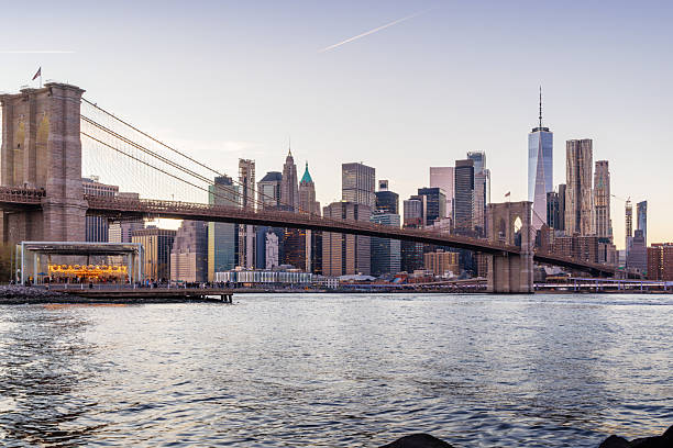 istock A panoramic sunset view of the Brooklyn Bridge stretching towards Manhattan 2224226703