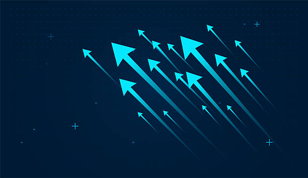 istock group of bright blue arrows pointing upward, and forward momentum.upward arrows blue for finance, business, money and economic trend up concepts 2224226867