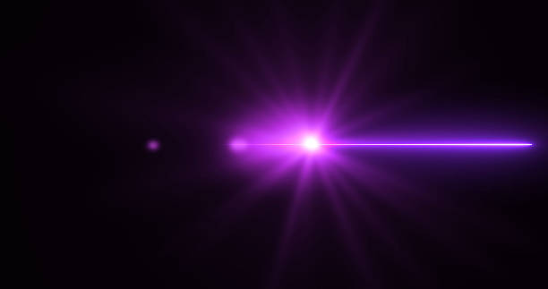 istock 3d Lens flare realistic line on black background overlay vfx asset. Light flare leak defocused light beam camera flash. Modern light streak magical glowing fantasy bg. Bright illumination of burst. 2224228371