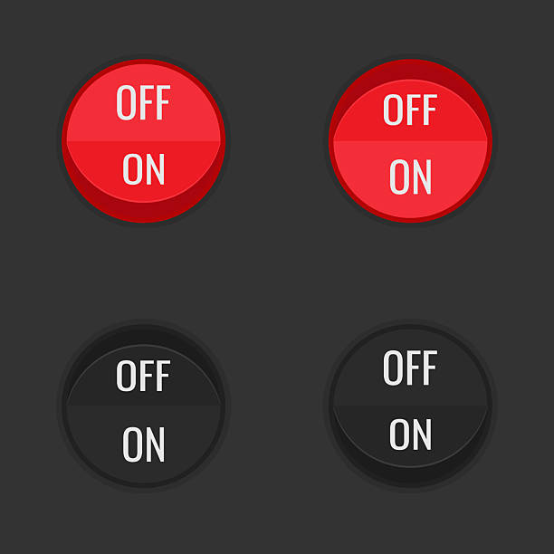 istock Set of round rocker switches in red and black 2224235801