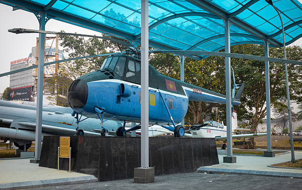 Ho Chi Minh's Soviet-built Mil Mi-4 helicopter on display at the Air Force Museum in Hanoi, Vietnam. The helicopter was said to be used by revered revolutionary leader.
