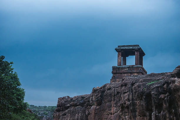 Rock carved temples at the hills near Badami, India