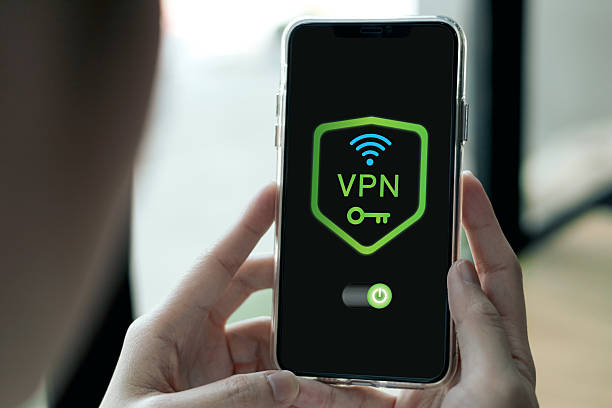 istock Smartphone screen shows VPN with security system. Concept of Virtual Private Network, technology for connecting private network to public internet to hide user IP address. 2224255244