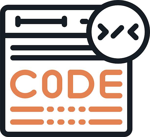 Software Code Line Due Icon Software Code Line Due Icon source code stock illustrations