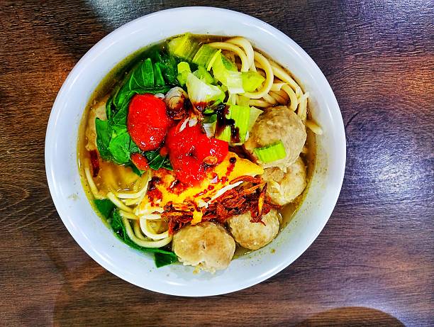 Close up photo of Meatball Noodle Soup