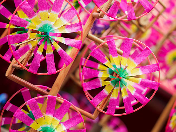 istock Colored pinwheel toy Background 2224266009