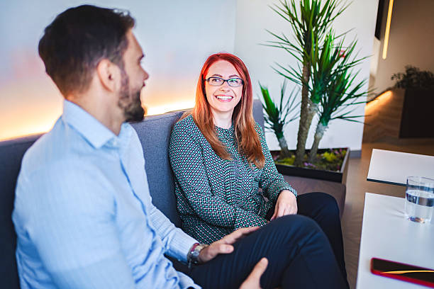 istock Two business partners discussing strategy in a relaxed office environment 2224268466