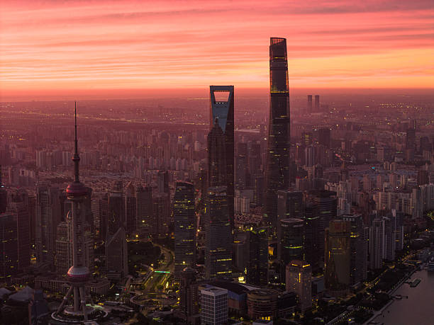 istock Shanghai Lujiazui sunset and sunrise 2224271226