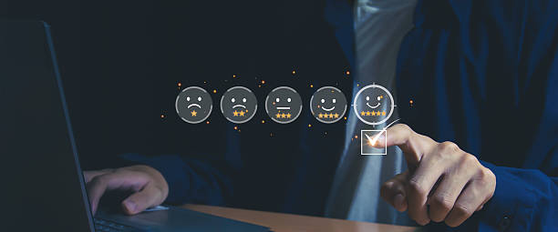 istock Satisfaction concept, service business, 5 stars selection screen Satisfaction in service 2224276007