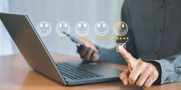 istock Satisfaction concept, service business, 5 stars selection screen Satisfaction in service 2224276206
