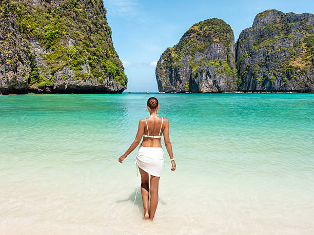 istock Tropical Escape With Woman Facing Ocean at Maya Bay, Ko Phi Phi, Thailand 2224280155