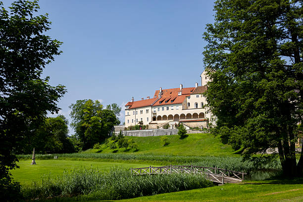 On June 9th 2025, a Panoramic look of the Seefeld Castle in Bavaria, Germany. The building serves now as a business and commercial hub.