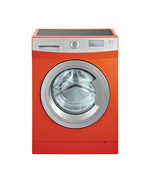 Washer and dryer with clipping path on white background