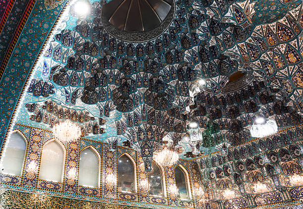 istock Intricate tile work and chandeliers in a shrine interior in Karbala Iraq 2224292763