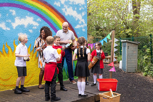 istock Happy Students Participating in Outdoor Music Education 2224293634