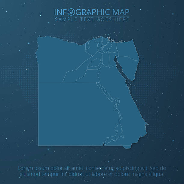 istock Egypt Map High Detail Separated All States on Dark Blue Background 2224297464