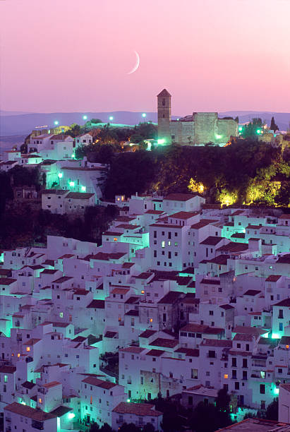 Spain Malaga, Casares village at night