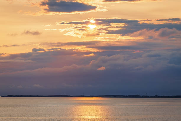 Stunning sunset over the North sea near Denmark
