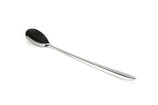 istock Elegant silver metal spoon for tea or coffee. Realistic cutlery utensil or tableware object for dining or restaurant concepts. isolated on white background with clipping path. 2224304531