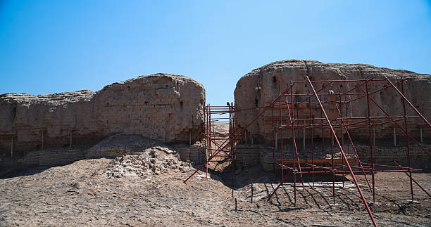 istock Excavation progress at Kish Archaeological Site in Iraq revealing ancient structures 2224304558