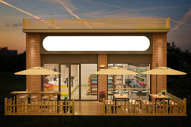istock 3d render bakery cafe outdoor at night 2224305880
