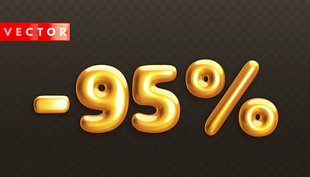 istock Minus 95. Metallic ninety five percent. Golden 3d off discount number 2224306414