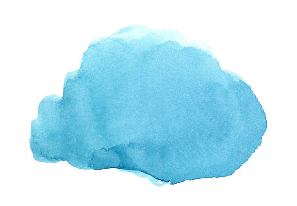 istock Abstract watercolor bright blue painting with stains and paper texture 2224308363
