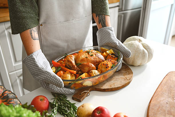 istock woman prepares a festive dinner 2224308412
