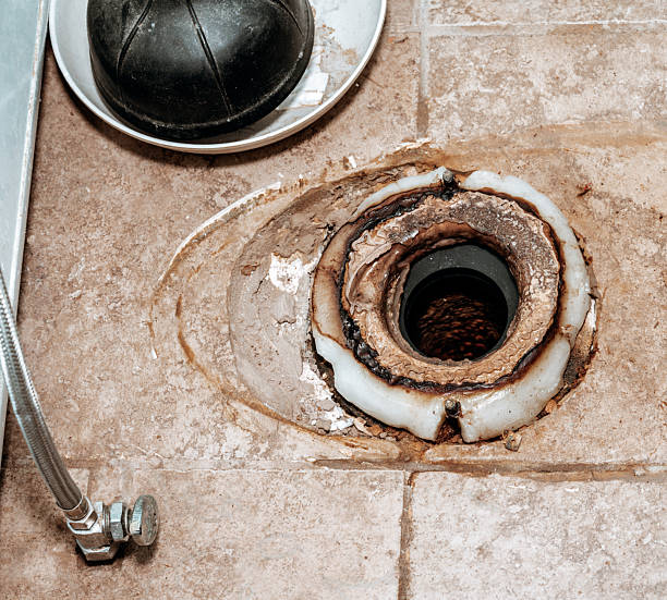 istock Close-up image showing the process of replacing the wax ring under a toilet 2224310170