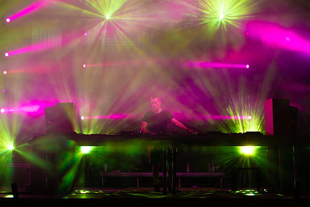 istock Dj playing music on the techno concert 2224310769