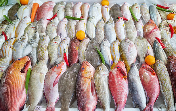 istock Freshly caught sea fish at a market. 2224310939