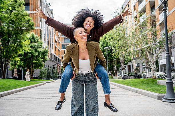 istock Joyful friends having fun in urban setting 2224312114