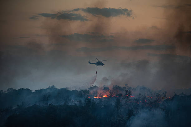 istock Helicopter dumping water on a wildfire 2224314070