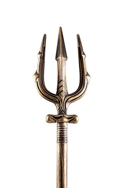 istock Golden trident isolated on white background with clipping path 2224323850