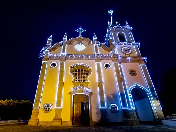 istock Peso da regua matriz church exterior view at nightime 2224339068