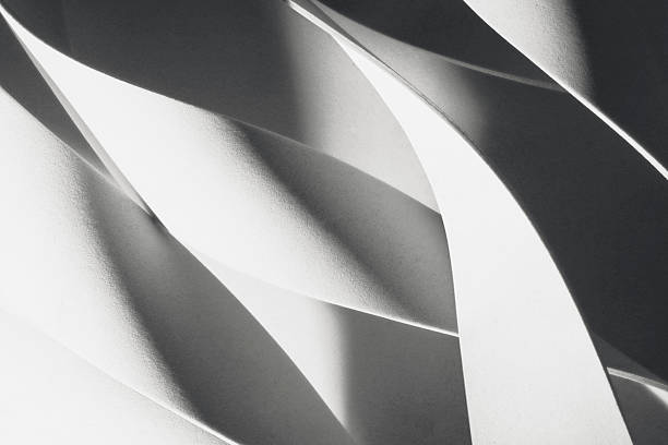 istock Wavy shapes in black and white, abstract background 2224339110
