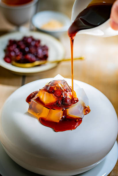 istock Japanese Brown Sugar Jelly Dessert with Kuromitsu Syrup. 2224387911