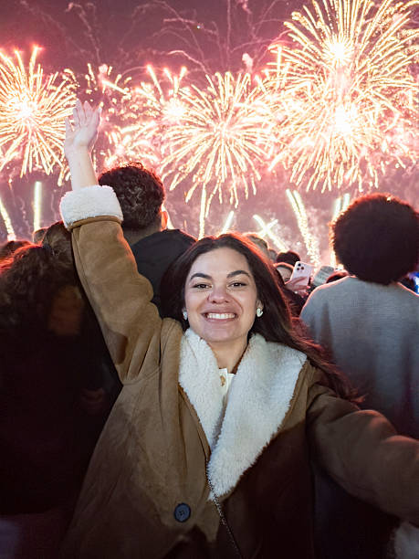 New Year's Eve celebration in Lisbon, Portugal