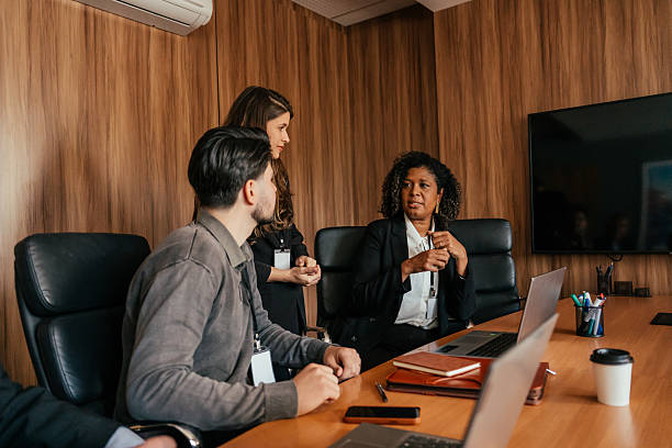 istock Coworkers having a meeting in the office 2224395769
