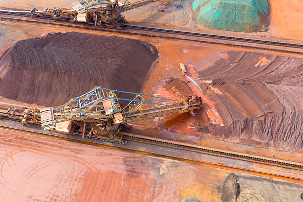 istock Colorful iron ore transshipment commercial terminal put into operation 2224395944