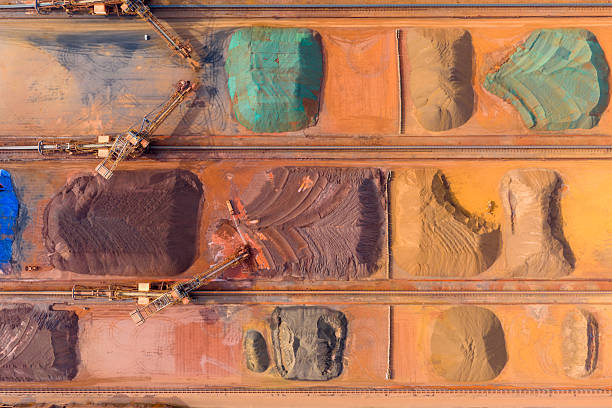 istock Colorful iron ore transshipment commercial terminal put into operation 2224395958