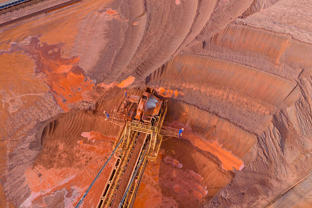 istock Colorful iron ore transshipment commercial terminal put into operation 2224395966