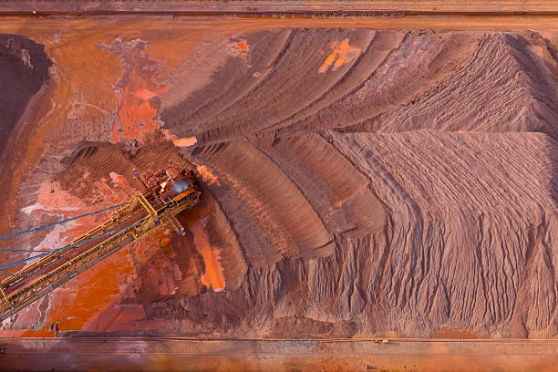 istock Colorful iron ore transshipment commercial terminal put into operation 2224395970