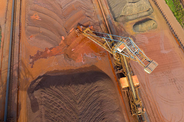 istock Colorful iron ore transshipment commercial terminal put into operation 2224395980