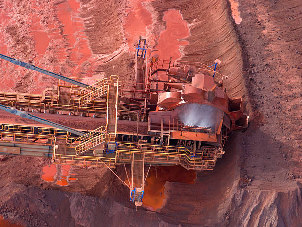 istock Colorful iron ore transshipment commercial terminal put into operation 2224395985
