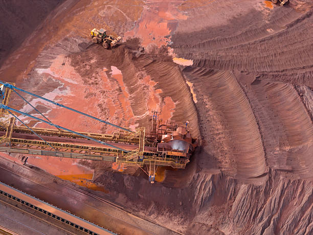 istock Colorful iron ore transshipment commercial terminal put into operation 2224395989