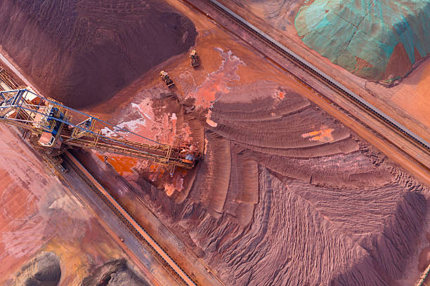 istock Colorful iron ore transshipment commercial terminal put into operation 2224395990